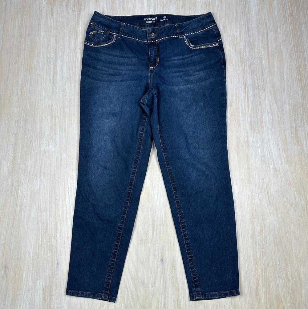 Lane Bryant Slim Bootcut Genius Fit Stretch Casual Basic Everyday Denim Jeans 16